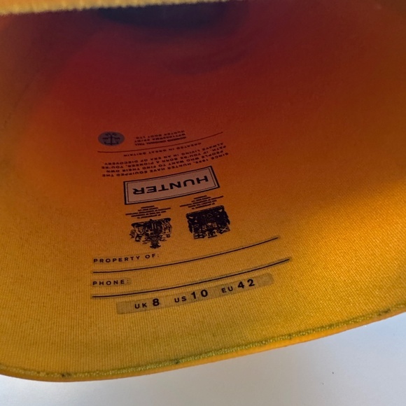 Hunter Original Tall Rain Boots Yellow Natural Rubber Waterproof Wellies - Picture 6 of 7